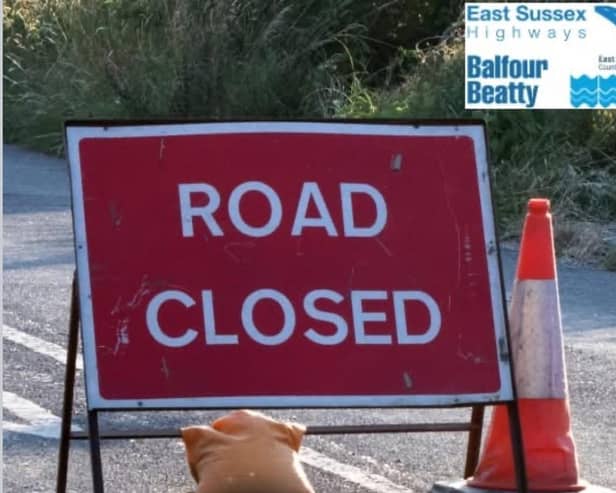 Powdermill Lane at Battle is closed due to a fallen tree