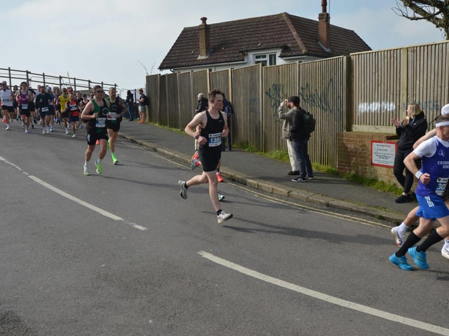Action in the 2026 Hastings Half Marathon