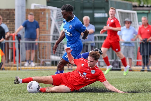 Action from Eastbourne Borough's pre-season friendly win at home to Aldershot