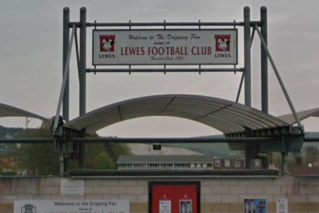 Lewes Football Club has confirmed that a supporter has been banned for five games. Photo: Google Street View