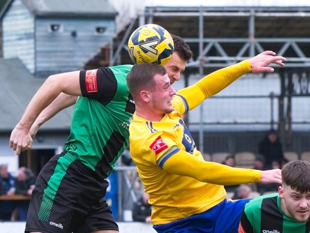 Images from Burgess Hill Town v Lancing, which finished 4-4 in an Isthmian south east thriller