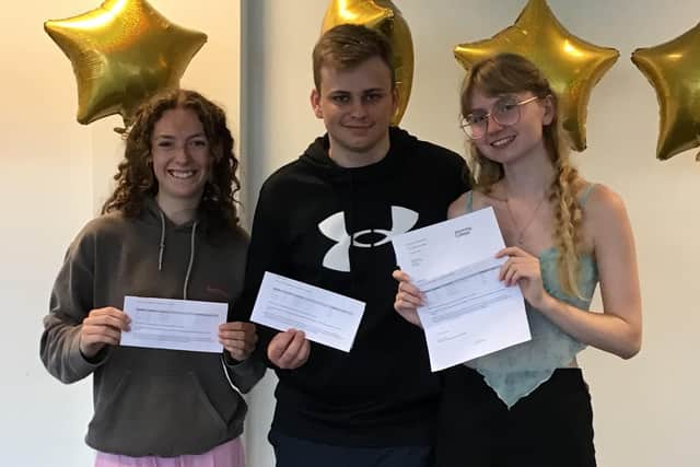 Worthing College students celebrating their A-level success