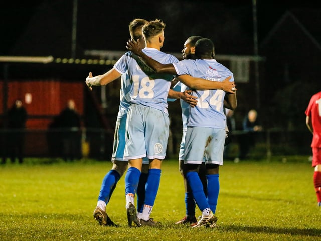 Action from Eastbourne Borough's 2-1 win at Wick in the Sussex Senior Cup