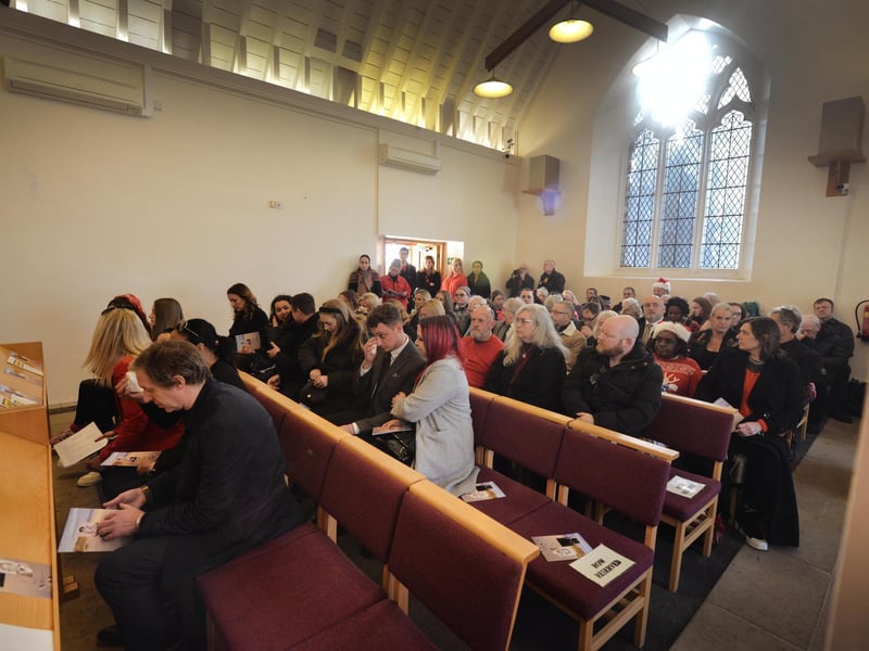The funeral of Pat Fisher at Hastings Crematorium on February 1 2024.