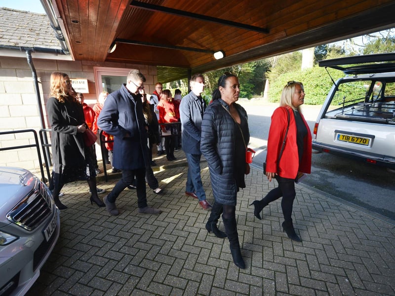 The funeral of Pat Fisher at Hastings Crematorium on February 1 2024.
