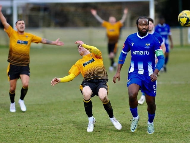 Action from Littlehampton Town's 1-1 draw with East Grinstead Town in the Isthmian south east division at The Sportsfield