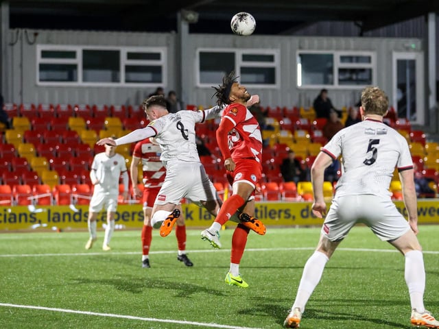 Action from Eastbourne Borough's 0-0 draw at Truro City