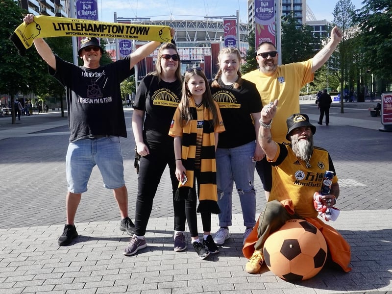 Littlehampton Town fans and players at Wembley for the FA Vase final