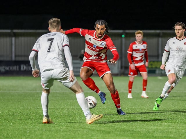 Action from Eastbourne Borough's 0-0 draw at Truro City