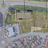 The three proposed developments in pacific drive. The Aldi store sits to the left, the care home in the middle and the retirement apartments on the right hand side (Credit: EBC planning portal)
