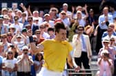 Jack Draper of Great Britain celebrates following victory against Carlos Alcaraz of Spain at The Queen's Club