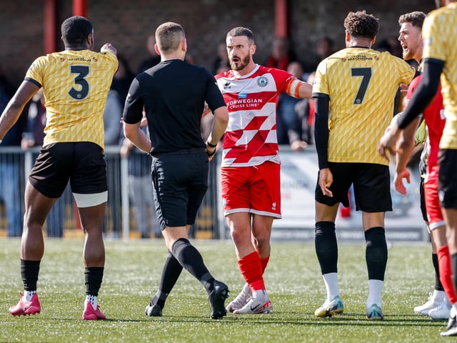 Action from Eastbourne Borough's 5-1 home loss to Maidstone in the National League South