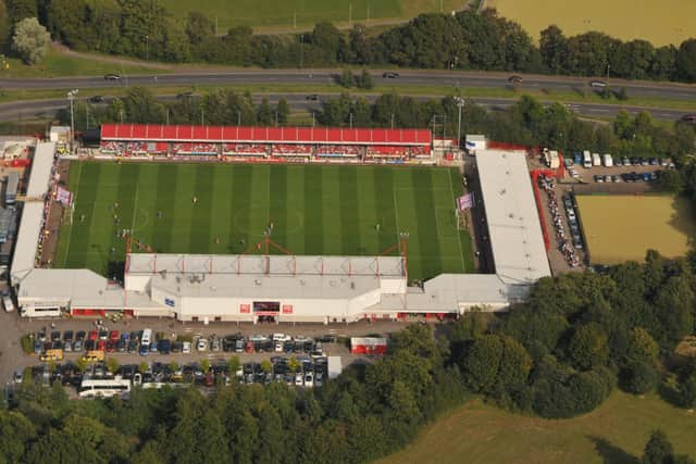 Aerial view of the Broadfield Stadium