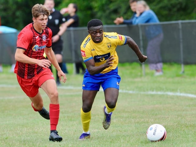 Action from a pre-season friendly between Wick and Lancing at Crabtree Park