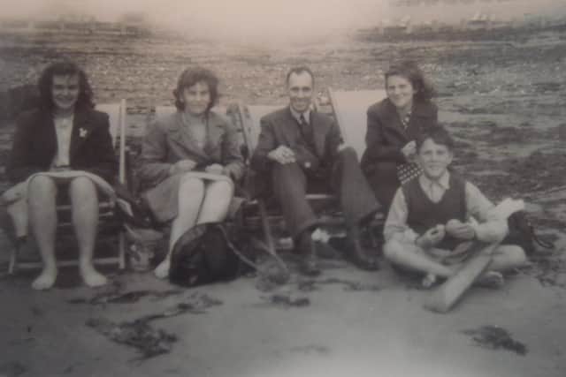 Bob Spanswick on the beach at Worthing as a boy with his family