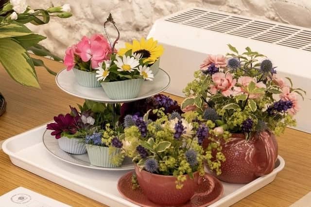 Sarah Hill's afternoon tea arrangement won first prize