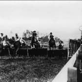 Horses and jockeys tackle the first hurdle at Fontwell in 1924 | Archive picture