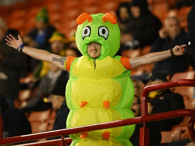 Horsham fan dressed up ahead of the Emirates FA Cup First Round match between Barnsley and Horsham at Oakwell Stadium.