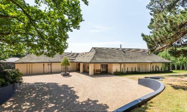 This stunning contemporary property has spectacular view over the South Downs and Pulborough Brooks. It is on sale with a guide price of £3,200,000