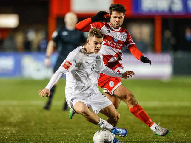 Action from Eastbourne Borough's Sussex Senior Cup quarter-final versus Hastings United