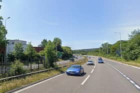 One lane is closed on the A27 between Lewes and Falmer. Photo: Google Street View