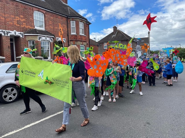 Natural World themed children's parade. Northolmes Junior School