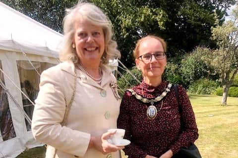 Haywards Heath town mayor Stephanie Inglesfield with The Lord-Lieutenant of West Sussex Lady Emma Barnard