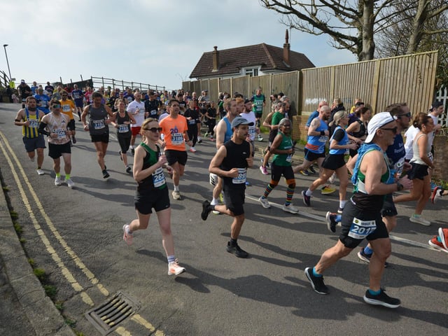 Action in the 2026 Hastings Half Marathon