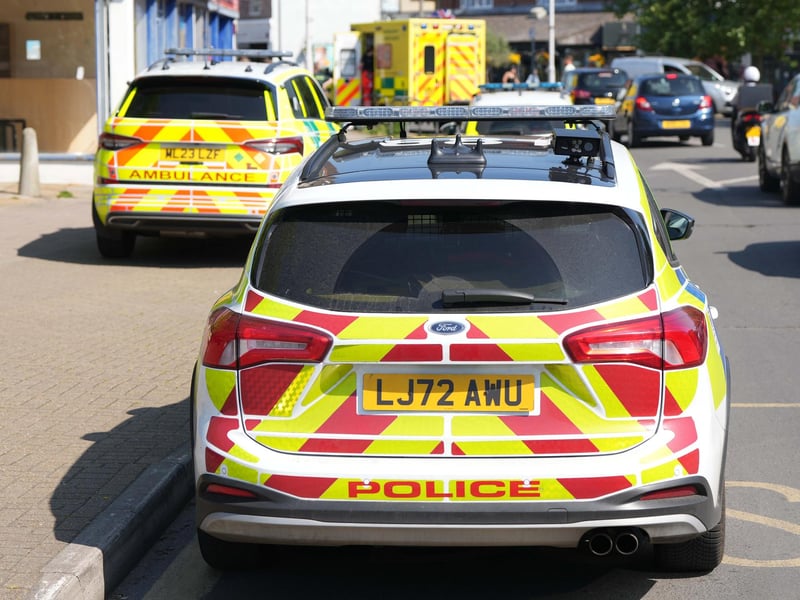 Photos taken in Broadwater Street West show multiple police vehicles and ambulances have responded to the incident