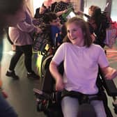 Charlotte Baldwin, 12, is now able to swim, ride a trike and drive a powered wheelchair