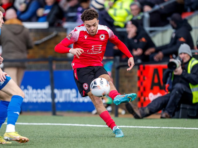 Action from Eastbourne Borough's 2-0 home loss to Worthing in National South