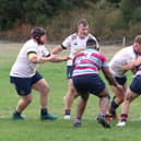 Jackson Clark in possession for Worthing Raiders at Wimbledon | Picture: Colin Coulson