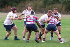 Jackson Clark in possession for Worthing Raiders at Wimbledon | Picture: Colin Coulson