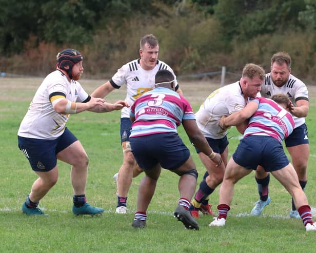 Jackson Clark in possession for Worthing Raiders at Wimbledon | Picture: Colin Coulson