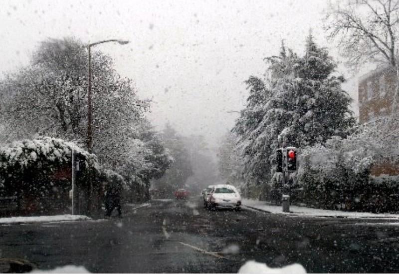 Snow in Worthing on April 6, 2008