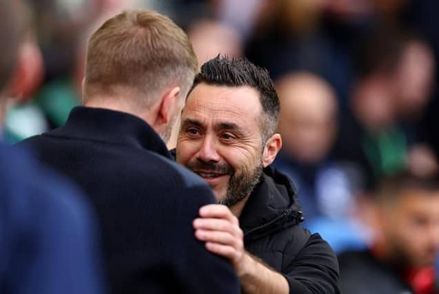 Brighton boss Roberto De Zerbi meets Albion's previous head coach and current Chelsea man Graham Potter