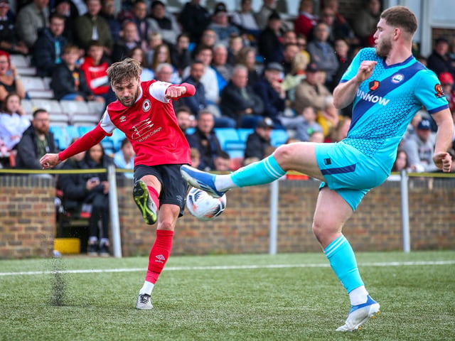 Action from Eastbourne Borough's National League South clash with Braintree at Priory Lane