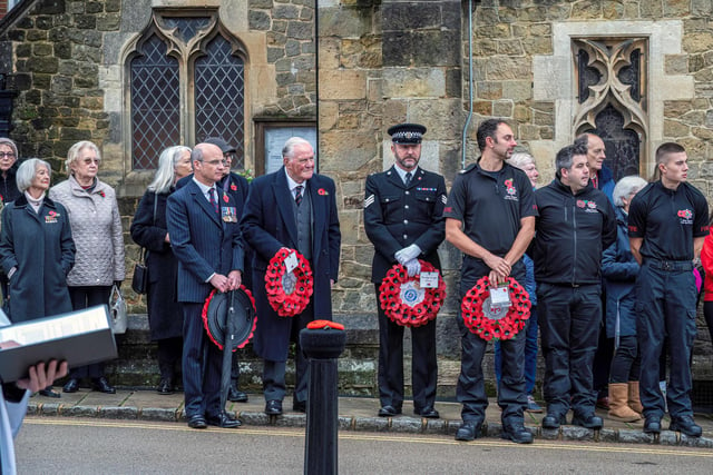 A range of community groups turned out to lay wreaths at Midhurst's War Memorial.