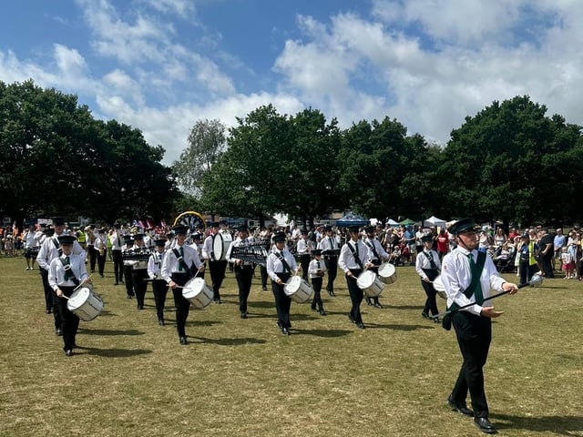 Burgess Hill Marching Youth Band leading the parade