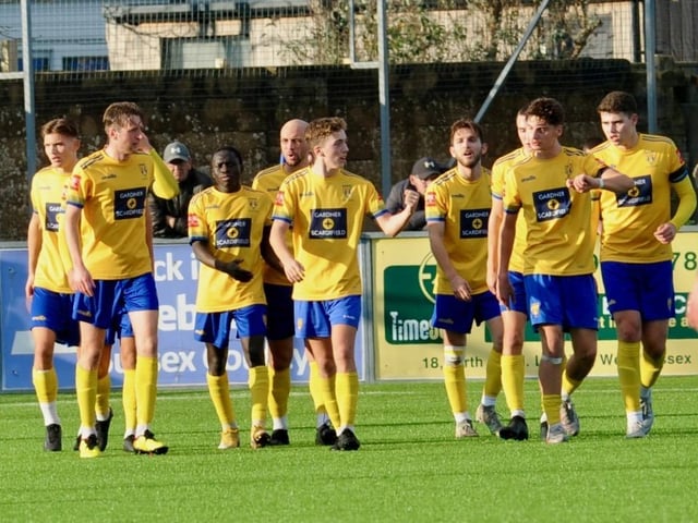 Action, celebration and crowd pictures from Lancing v Littlehampton Town at Culver Road