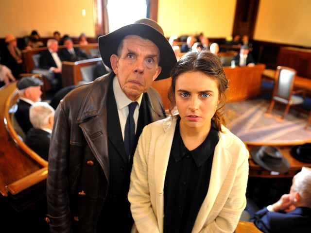 Kirsten Callaghan as Channel swimmer Mercedes and John Locke as her coach, Harold Best