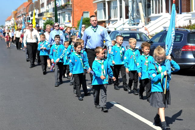 The Littlehampton Armed Forces Day parade on June 24, 2023, with veterans and uniformed groups