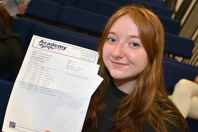 DM22080749a.jpg. GCSE results day. The Academy, Selsey. Lisa Hooper. Photo by Derek Martin Photography and Art.