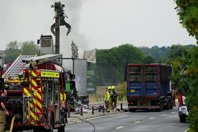 East Sussex Fire and Rescue (ESFR) crews were called at 8:16am to attend the fire on the bypass between Little Horsted & Bell Farm Road.