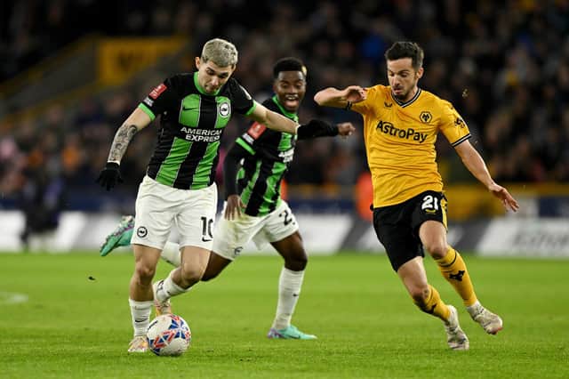 Julio Enciso of Brighton & Hove Albion is fit again following a lengthy knee injury