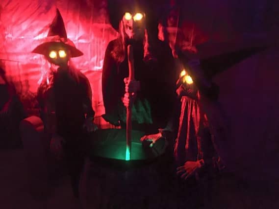 Hallowe'en at Rose Walk in Goring, complete with red eyes and swirling mist