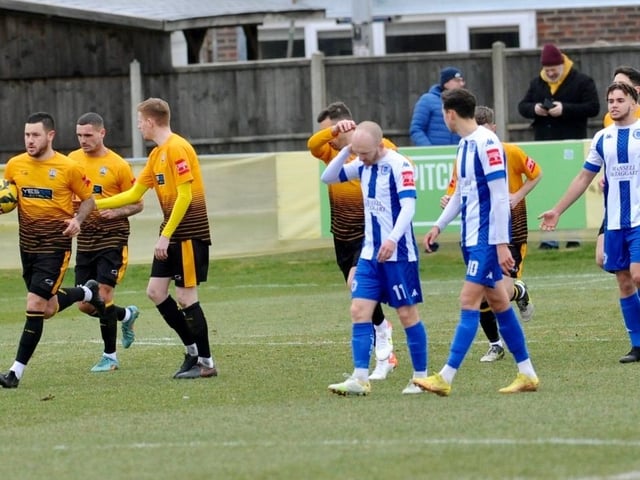 Action from Littlehampton Town's 3-2 Isthmian League win over Haywards Heath Town at The Sportsfield
