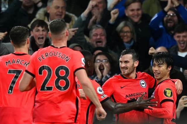 Brighton and Hove Albion enjoyed a 4-0 victory in the Premier League at Everton