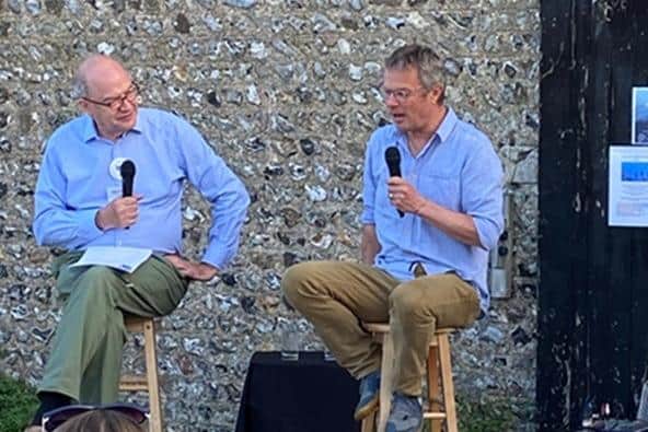 Writer and broadcaster Hugh Fearnley-Whittingstall was the special guest speaker at a Cuckmere Haven celebration on Thursday, September 7, at South Hill Barn. He is pictured with Nigel Newton