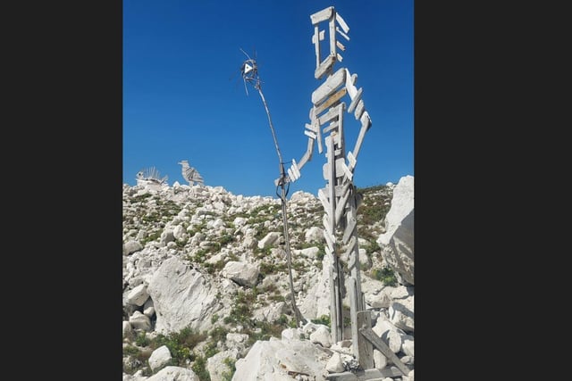 Sculptures created from waste in Beachy Head (photo from Stewart Philbrook)